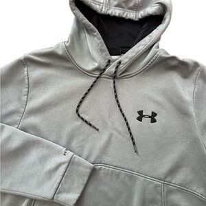 Under Armour Men’s Gray Hoodie Size Large Logo Hood Drawstrings Athletic